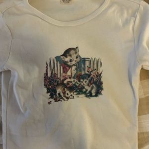 Brandy Melville Ashlyn kittens top rare coquette cute John galt crop top
